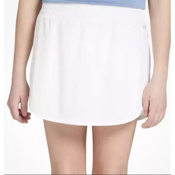 NEW DSG Mid-Rise Stride Golf Skort Built-In Bike Short Pocket White Size Large - Picture 3 of 8
